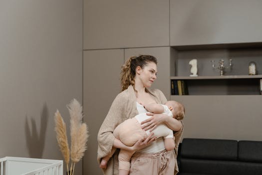 happy baby breastfeeding