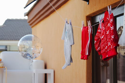 colorful cloth diaper on a clothesline