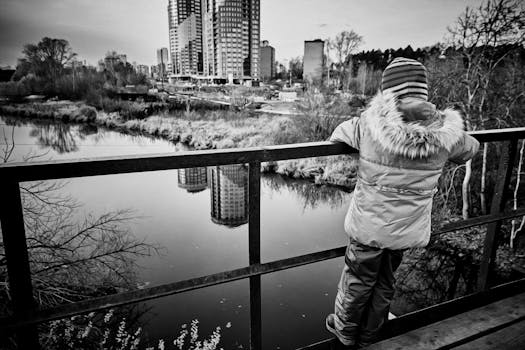 Children observing weather patterns