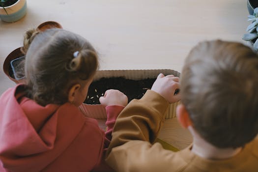 children planting seeds