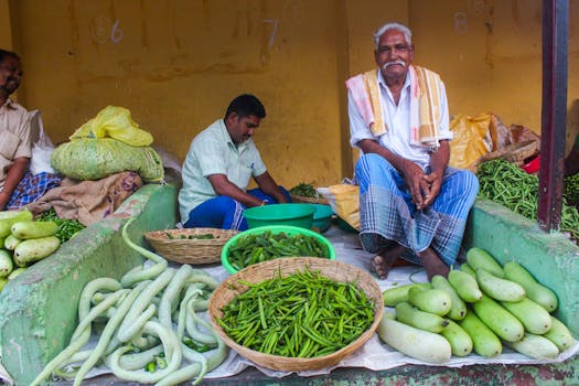 fresh produce at a farmers market