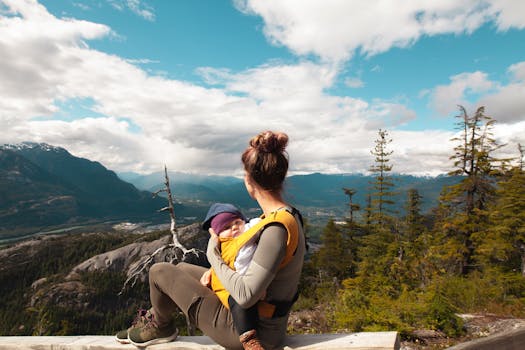 hiking with eco-friendly baby carrier