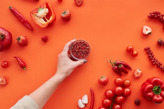 colorful assortment of organic fruits and vegetables