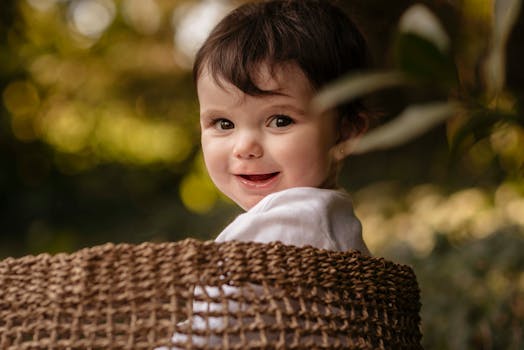 happy baby with natural skincare