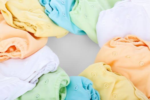 stack of colorful cloth diapers