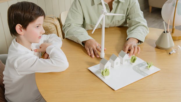 kids working on recycling projects