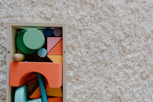 colorful wooden toys made from sustainable materials