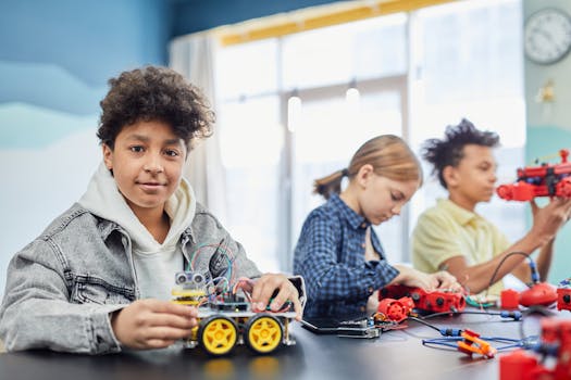 children playing with solar-powered toys