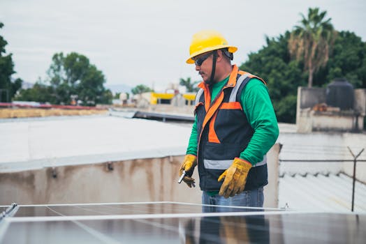 solar panels on a sunny rooftop