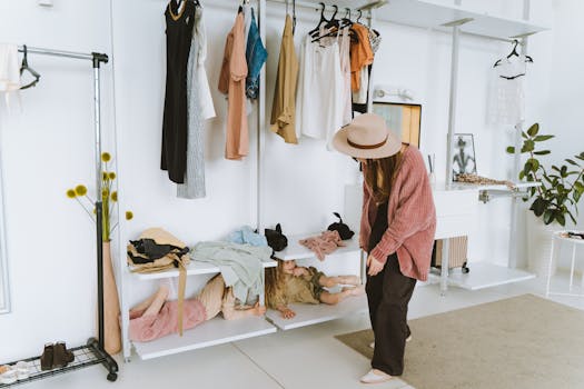 organized family wardrobe