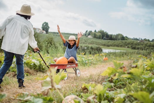 children tending to a vegetable patch