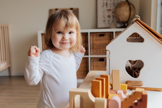 baby playing with eco-friendly toy