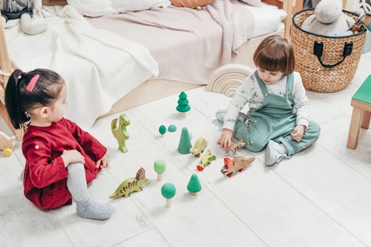 Kids playing with eco-friendly toys