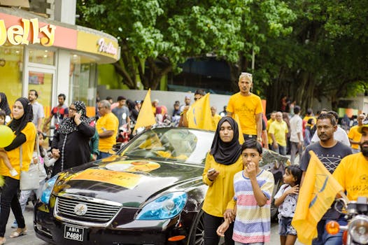 families participating in a community swap event