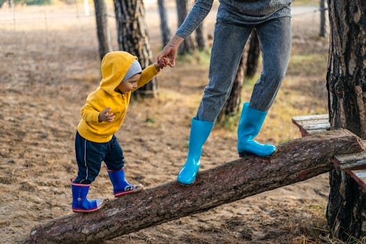 family playing outdoors