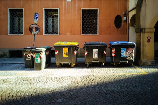 colorful recycling bins for kids