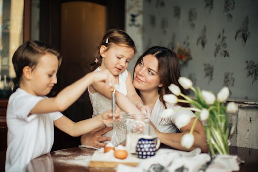 Family cooking together