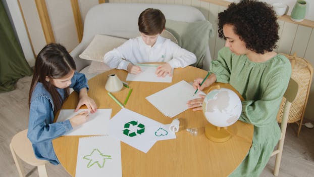 children recycling