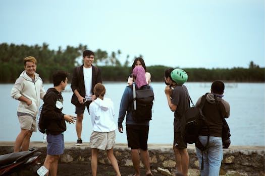 a group of teens discussing environmental issues