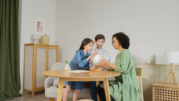 children learning about recycling