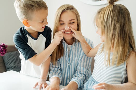 family preparing meals together