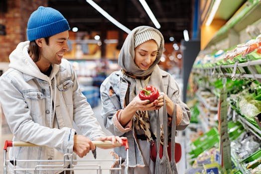 family shopping at a bulk store